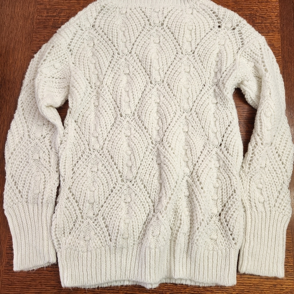 A New Day white Turtle Neck open knit sweater size small - Picture 7 of 16